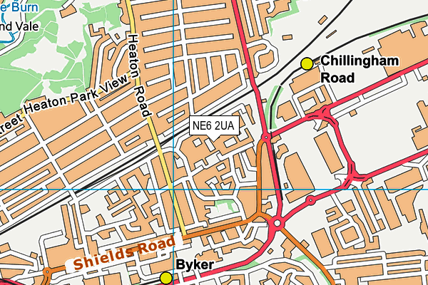 NE6 2UA map - OS VectorMap District (Ordnance Survey)