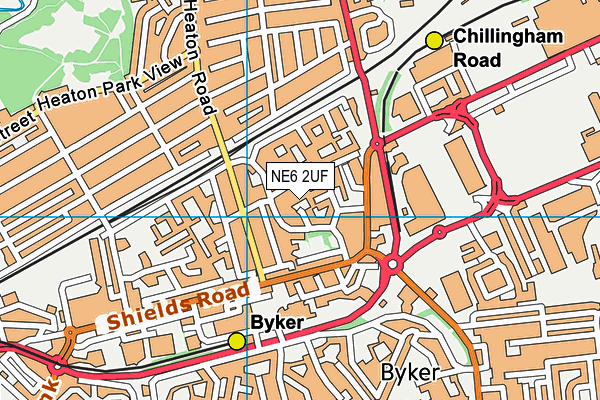 NE6 2UF map - OS VectorMap District (Ordnance Survey)