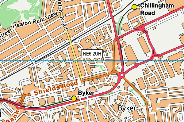 NE6 2UH map - OS VectorMap District (Ordnance Survey)