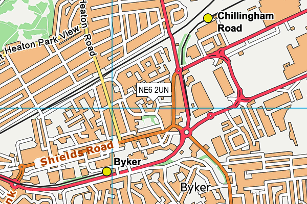 NE6 2UN map - OS VectorMap District (Ordnance Survey)