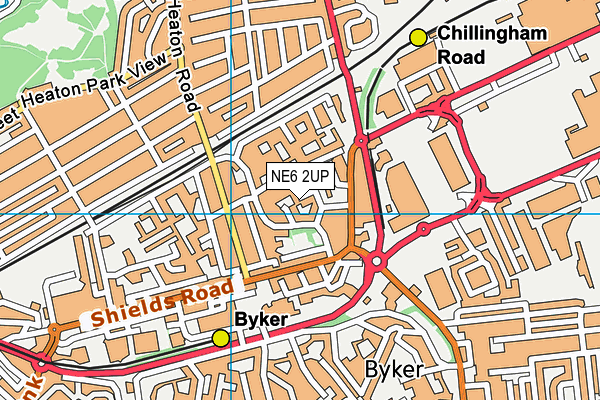 NE6 2UP map - OS VectorMap District (Ordnance Survey)