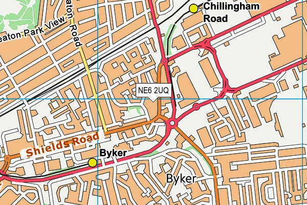 NE6 2UQ map - OS VectorMap District (Ordnance Survey)