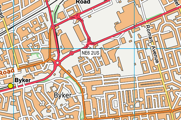 NE6 2US map - OS VectorMap District (Ordnance Survey)