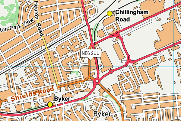 NE6 2UU map - OS VectorMap District (Ordnance Survey)