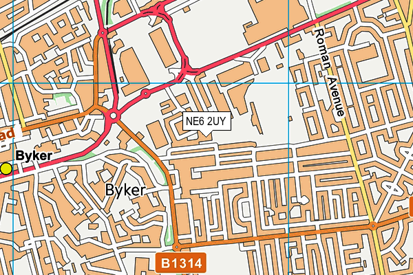 NE6 2UY map - OS VectorMap District (Ordnance Survey)