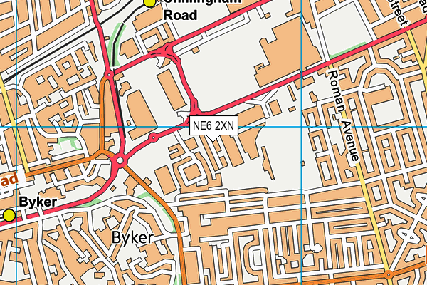 NE6 2XN map - OS VectorMap District (Ordnance Survey)