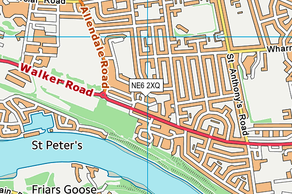 NE6 2XQ map - OS VectorMap District (Ordnance Survey)