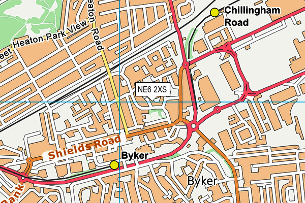 NE6 2XS map - OS VectorMap District (Ordnance Survey)