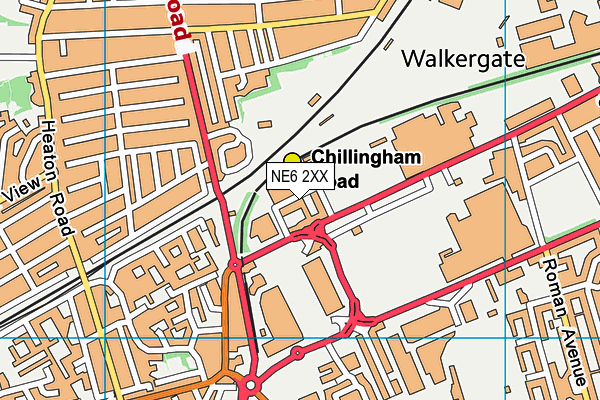 NE6 2XX map - OS VectorMap District (Ordnance Survey)