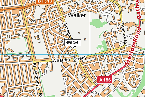 Walker Park map (NE6 3AU) - OS VectorMap District (Ordnance Survey)