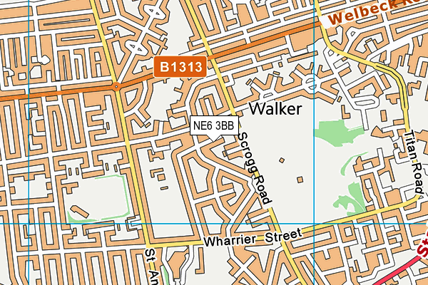 NE6 3BB map - OS VectorMap District (Ordnance Survey)
