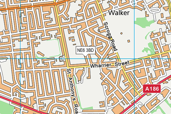 NE6 3BD map - OS VectorMap District (Ordnance Survey)