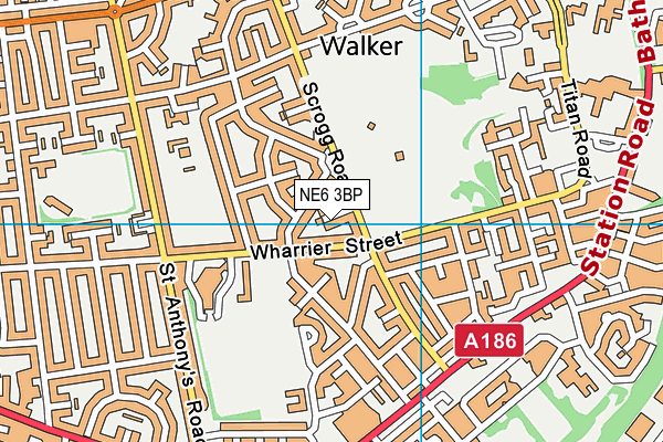 NE6 3BP map - OS VectorMap District (Ordnance Survey)