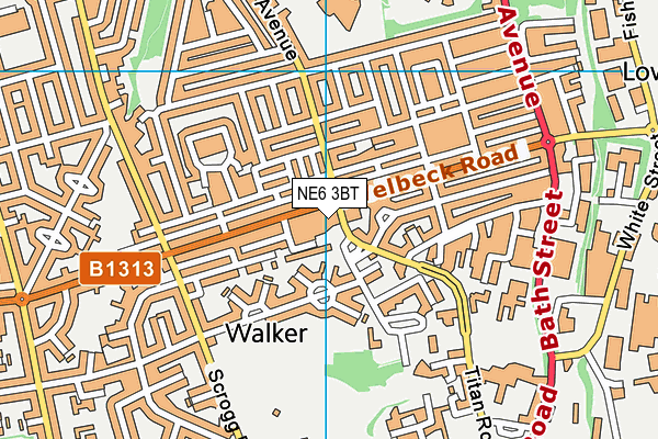 NE6 3BT map - OS VectorMap District (Ordnance Survey)