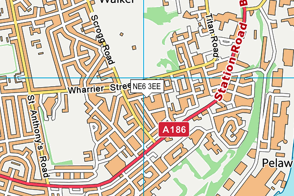 NE6 3EE map - OS VectorMap District (Ordnance Survey)