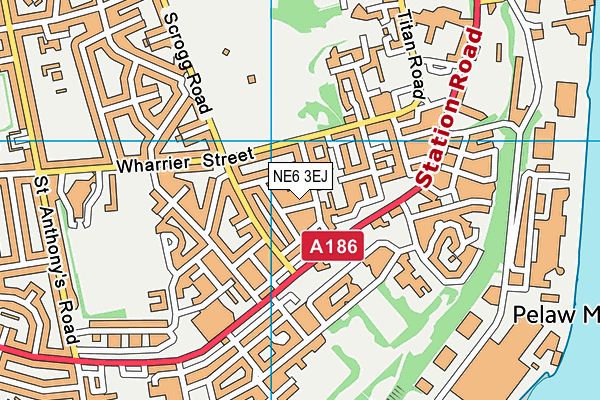 NE6 3EJ map - OS VectorMap District (Ordnance Survey)