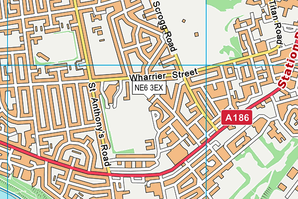 NE6 3EX map - OS VectorMap District (Ordnance Survey)