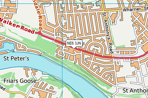 NE6 3JN map - OS VectorMap District (Ordnance Survey)