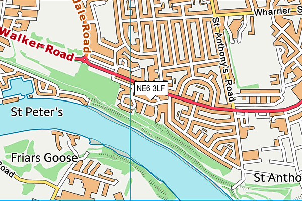 NE6 3LF map - OS VectorMap District (Ordnance Survey)