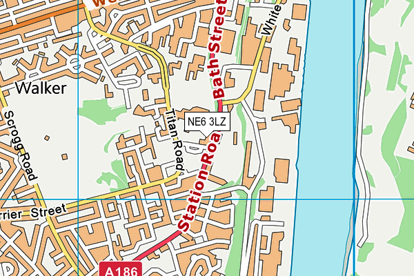 NE6 3LZ map - OS VectorMap District (Ordnance Survey)