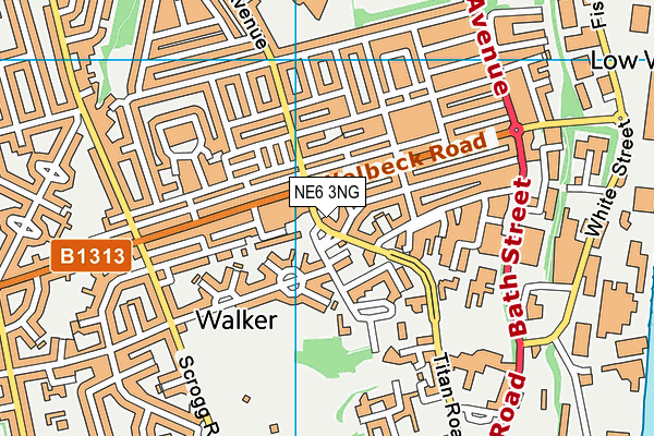 NE6 3NG map - OS VectorMap District (Ordnance Survey)