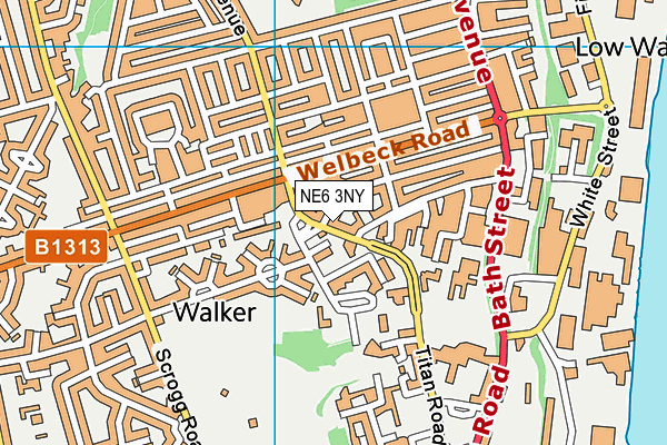 NE6 3NY map - OS VectorMap District (Ordnance Survey)