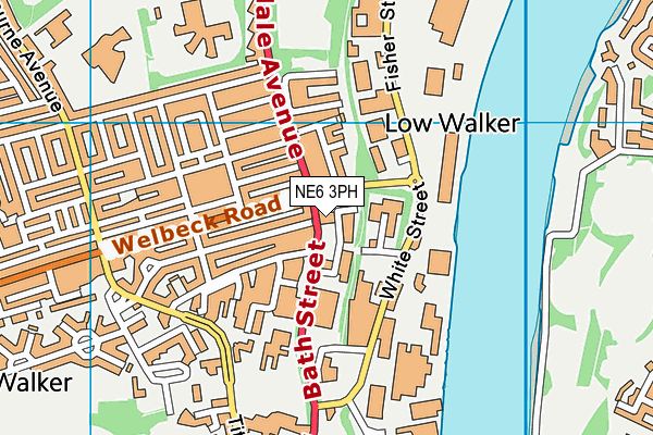 NE6 3PH map - OS VectorMap District (Ordnance Survey)