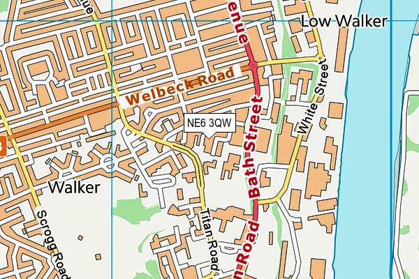 NE6 3QW map - OS VectorMap District (Ordnance Survey)