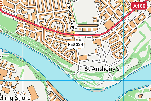 NE6 3SN map - OS VectorMap District (Ordnance Survey)