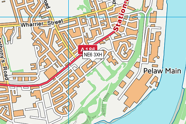 NE6 3XH map - OS VectorMap District (Ordnance Survey)