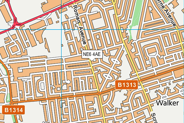 NE6 4AE map - OS VectorMap District (Ordnance Survey)