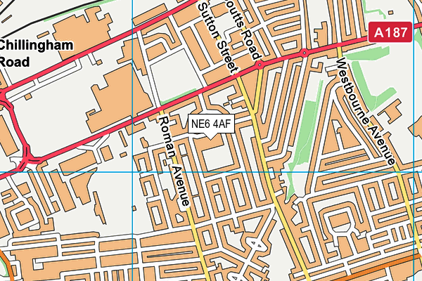 NE6 4AF map - OS VectorMap District (Ordnance Survey)
