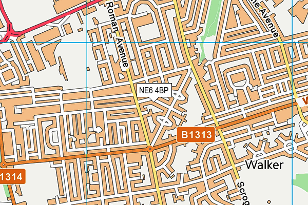 NE6 4BP map - OS VectorMap District (Ordnance Survey)