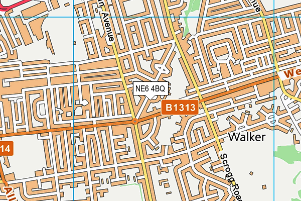 NE6 4BQ map - OS VectorMap District (Ordnance Survey)