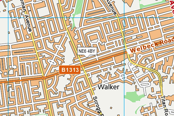 Walker Technology College (Closed) map (NE6 4BY) - OS VectorMap District (Ordnance Survey)