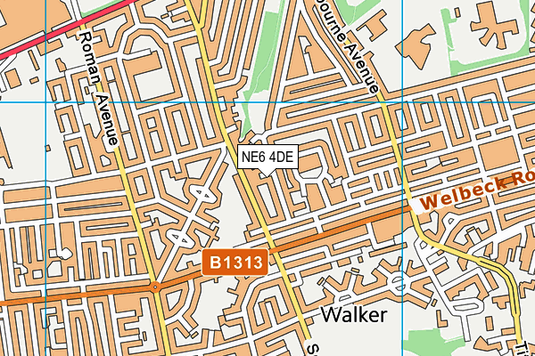 NE6 4DE map - OS VectorMap District (Ordnance Survey)