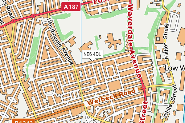 NE6 4DL map - OS VectorMap District (Ordnance Survey)