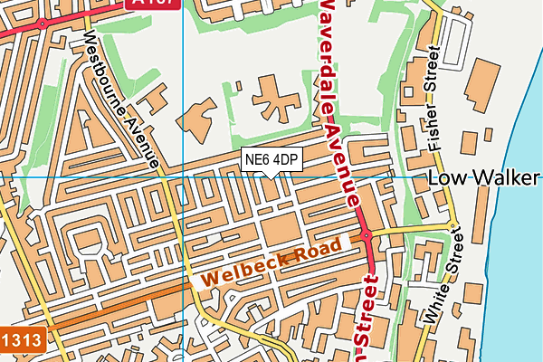 NE6 4DP map - OS VectorMap District (Ordnance Survey)