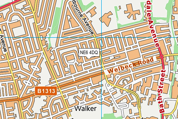 NE6 4DQ map - OS VectorMap District (Ordnance Survey)