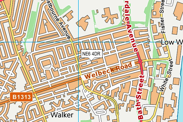 NE6 4DR map - OS VectorMap District (Ordnance Survey)