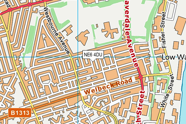 NE6 4DU map - OS VectorMap District (Ordnance Survey)