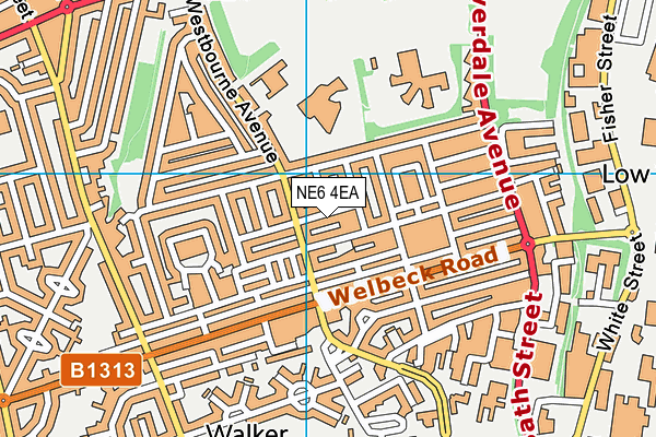 NE6 4EA map - OS VectorMap District (Ordnance Survey)