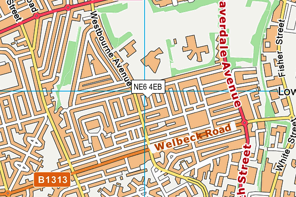 NE6 4EB map - OS VectorMap District (Ordnance Survey)