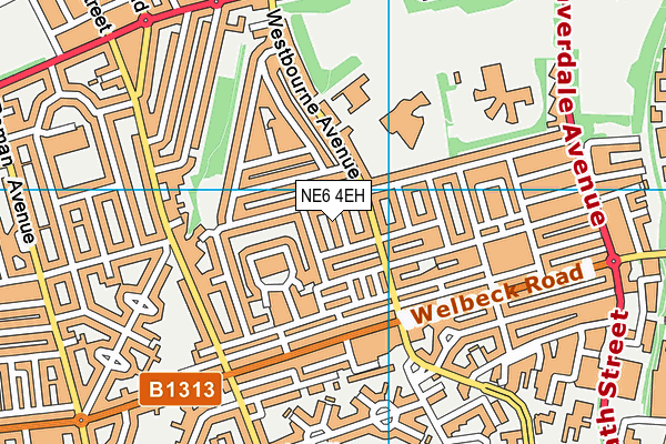 NE6 4EH map - OS VectorMap District (Ordnance Survey)