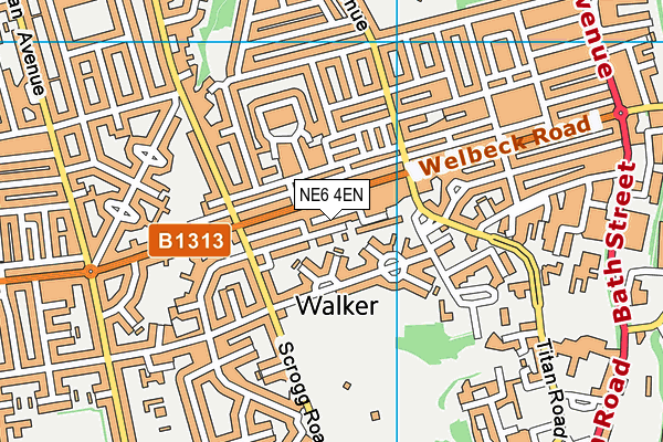 NE6 4EN map - OS VectorMap District (Ordnance Survey)