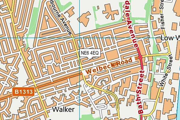 NE6 4EQ map - OS VectorMap District (Ordnance Survey)