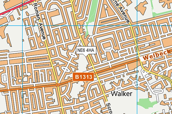 NE6 4HA map - OS VectorMap District (Ordnance Survey)
