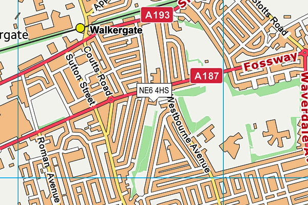 NE6 4HS map - OS VectorMap District (Ordnance Survey)