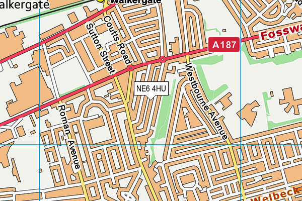 NE6 4HU map - OS VectorMap District (Ordnance Survey)