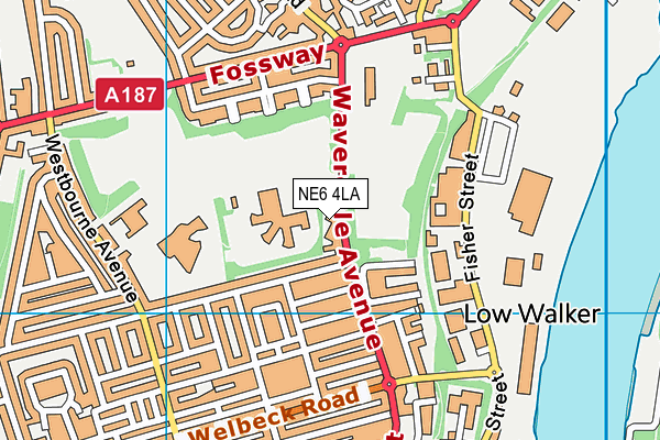 NE6 4LA map - OS VectorMap District (Ordnance Survey)